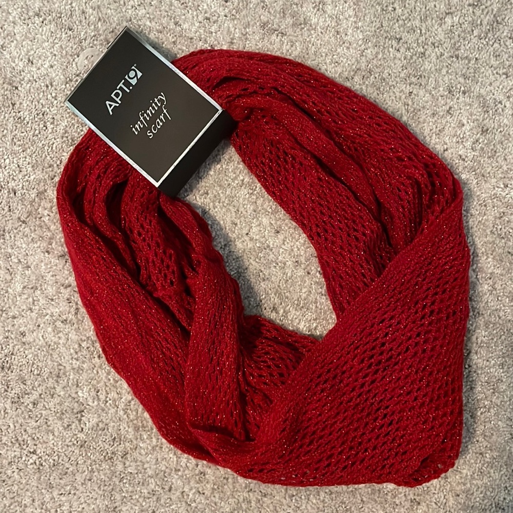 NEW WITH TAGS | Apt.9 Red Sparkle Infinity Scarf